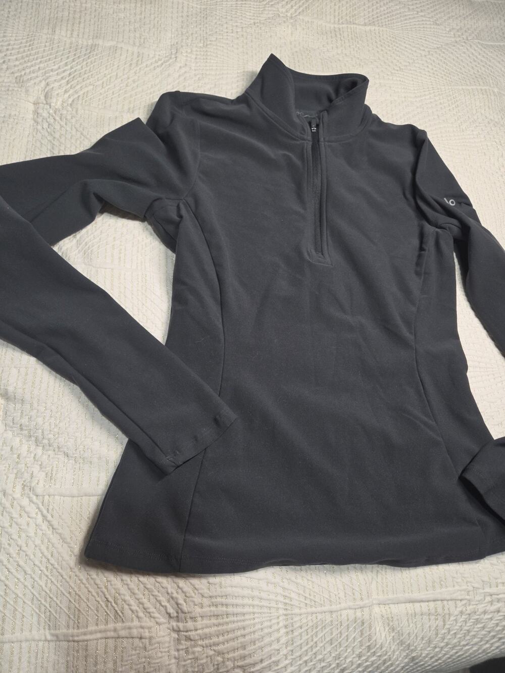 Alo Yoga Alosoft 1/2 Zip Rapid Pullover Black S Workwear Running Biker